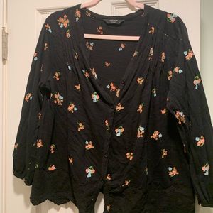 Black with flowers Lucky brand shirt